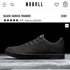 NoBull Black Canvas Trainers Shoes